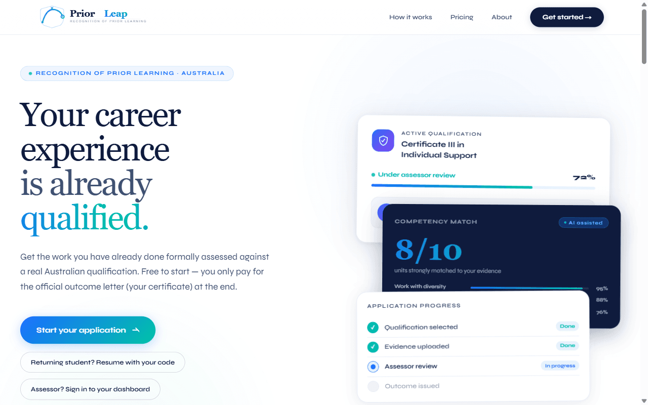 PriorLeap - Your career experience is already qualified
